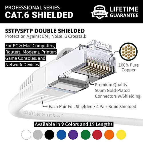 Cable Ethernet CAT6 blindado 5 FT patch cord blanco 5 pack miniatura 2