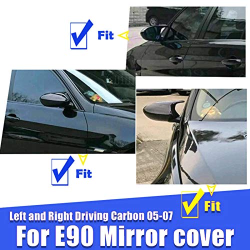 Zwbfu 1 par preto brilhante estilo M3 tampa do espelho lateral substituição para BMW E90 E91 E92 E93