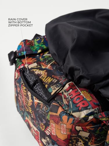 Image of The Souled Store Marvel: Mightiest Heroes Backpacks | 19.47L Rugged Cotton Canvas Laptop Bag | 15.5 Inch Tech Sleeve & Luggage Strap | Premium Avengers Edition Travel & College Rucksack