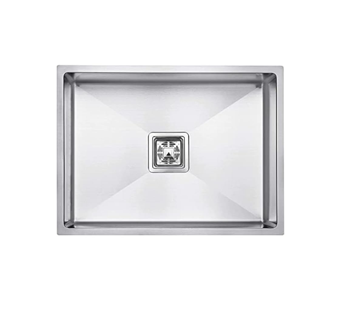 24" X 18" X 10" HANDMADE KITCHEN SINK SOUND PROOF SINGLE BOWL | HEAVYDUTY STAINLESS STEEL MATT FINISH (SILVER)