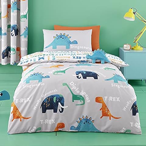 Cosatto - D Is For Dino - Toddler Duvet Cover Set - Junior / Toddler Bed Size in Blue Cover