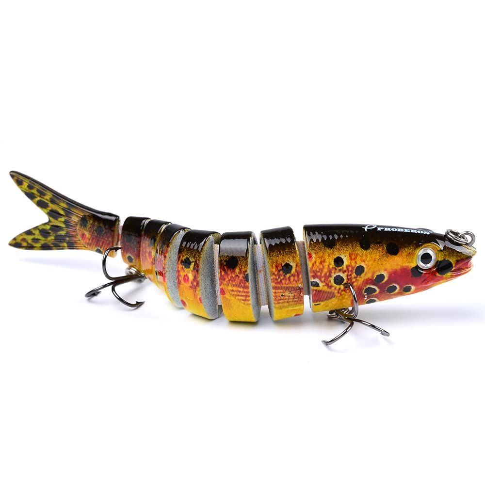 10 Stück Kunstköder, Multi Joint Wobbler Swimbait Jerkbait Barsch Köder Angelgerät zum Angeln Raubfisch mit 2 Drillingshaken, Gummifisch für Hecht Barsch Zander Angelköder (G 10PCS)
