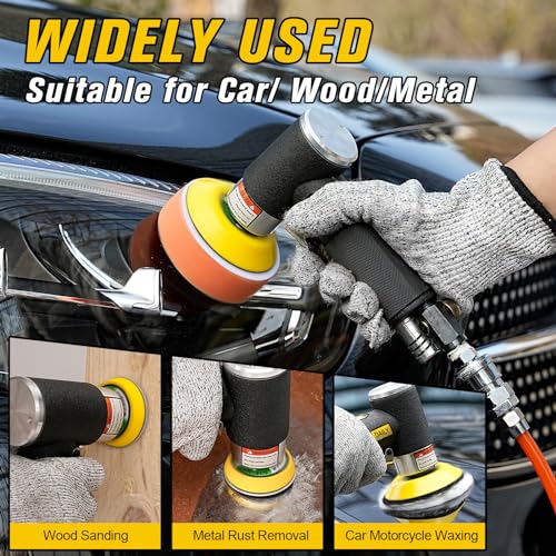 Si Fang SF1A000002A 48Pcs 1'' 2'' 3'' Mini Random Orbital Air Sander Kit,High Speed Mini Pneumatic Sander Polisher For Auto Body Work thumb #5