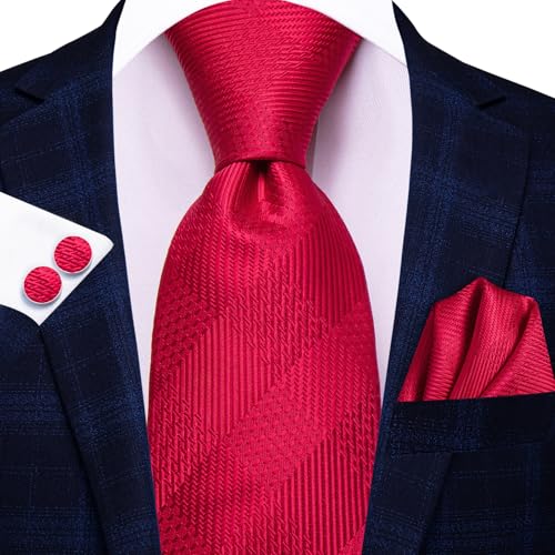 Image of Dubulle Mens Paisley Striped Tie Woven Necktie for Men and Handkerchief Cufflinks Set Wedding Formal Business
