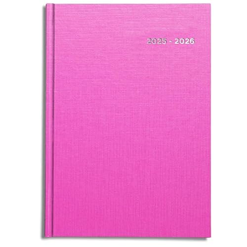 Academic Diary 2025-2026 A4 Week to View by Pirongs | Mid year Diary 2025-2026 | A4 Diary, Hardback/Casebound Quality - Pink