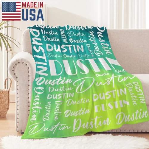 Name Blanket Personalized Name Blanket Customized Blanket with Name Text for Adult Kid Birthday Christmas Mothers Fathers Valentines Day Gift