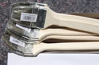 48 x Heizkörperpinsel 60mm Pinsel Set mit grauen Chinaborsten | Malerpinsel Industriepinsel für lösemittelhaltige und wasserbasierte Anstrichmedien | Maler Eckenpinsel Naturborsten