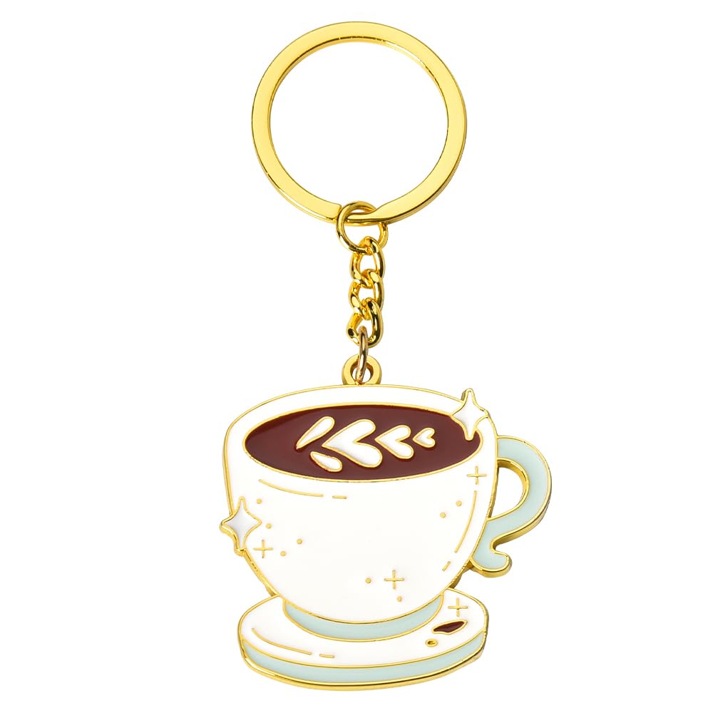 MXXGMYJ Coffee Keychain Gifts for Women Girls - Themed Gifts for Coffee Maker Lovers - Mug Key Chain Accessories