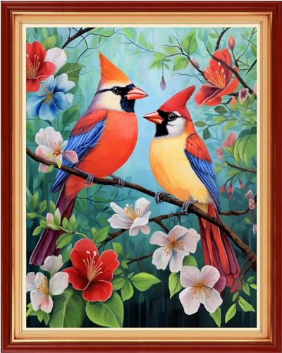 Image of Funxvoot Stamped Cross Stitch Kits Beginners Full Range of Embroidery Kits for Adults 11CT Embroidery Patterns Needlepoint Kits Printed Cross Stitch Kits-Flower Birds 16x20 inch, Craftsstyle10