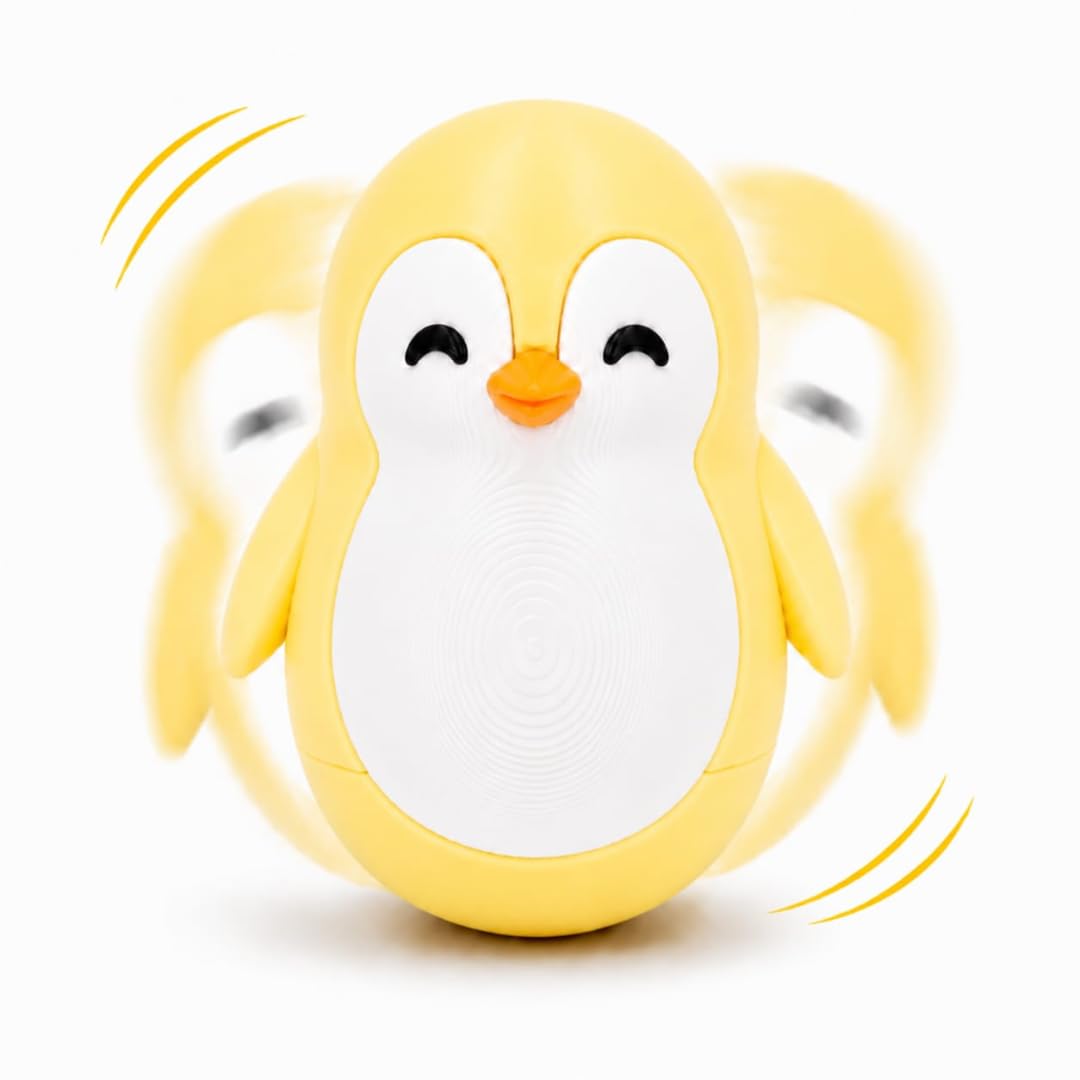 Roly Poly Penguin Wobbler | Cute Self-Righting Penguin Desk Toy | Stress Relief Fidget Toy | Mini Penguin Collectible | Office Desk Decor & Gift (Macaroon Pink, 1 pc) — Amazon image 13