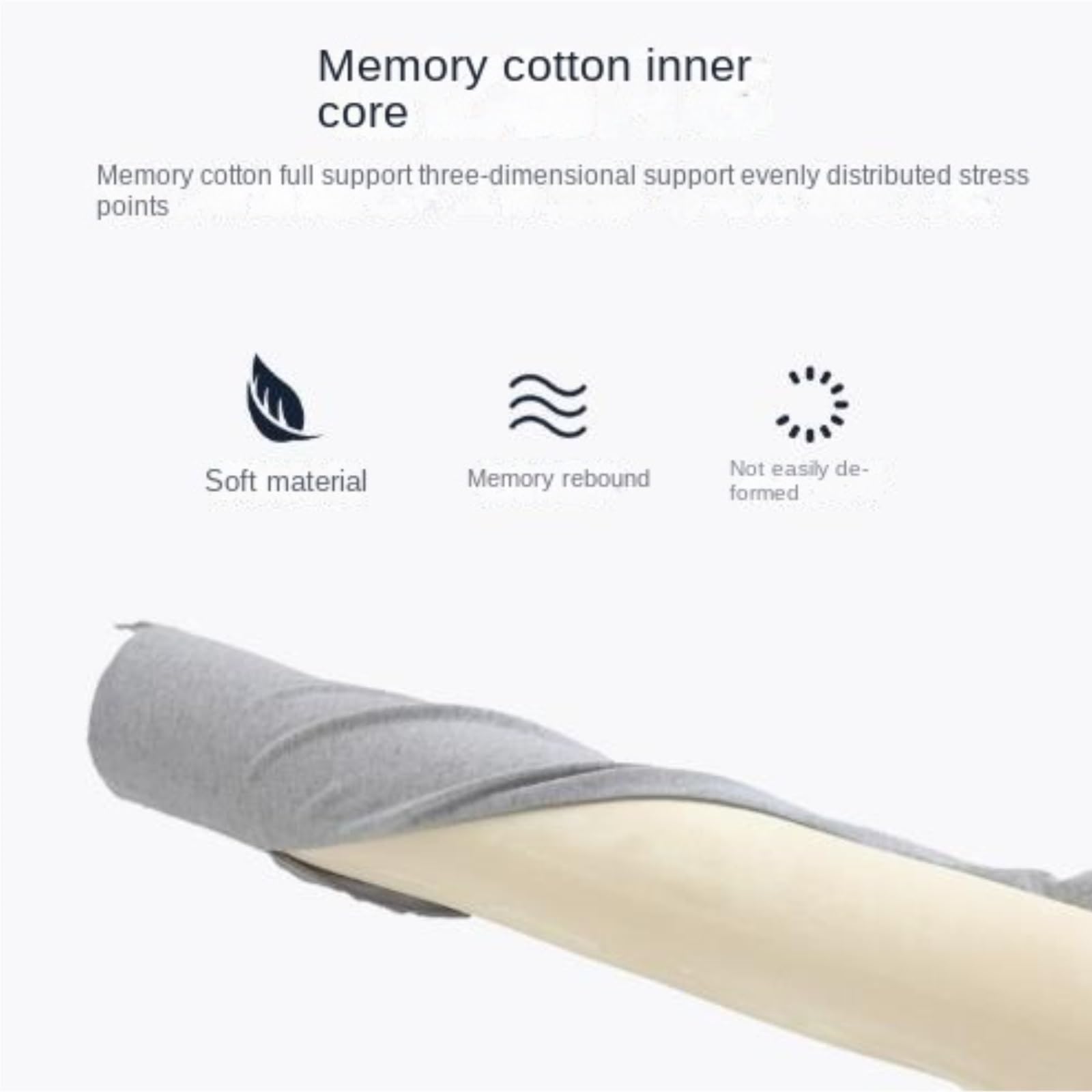 Cuscino Aereo Confortevole Cuscino Cervicale A Forma di U con Meccanismo Rimbalzo Lento Treno Auto(Black)