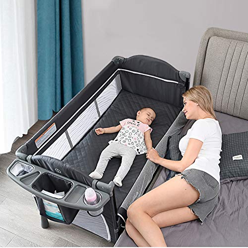 Bed Side Crib for Baby, Sleeper Bassinet Includes Travel Case, Mattress, Sheet, and Urine Pad - Keep Newborn Babies