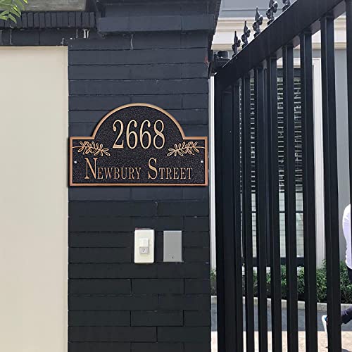 Address Plaque Large Option - 15" X 7.8'' Hand-Carved House Number Plaque Sign,Persoanlized House Sign Address Plate For Outdoor Family Home,Garden,Apartment,Street,Garage,Drive Way Any Front & Style(Rose Gold) #TOP4