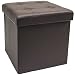 Sorbus Faux Leather Folding Storage Ottoman Cube Foot Rest Stool Seat (Chocolate)