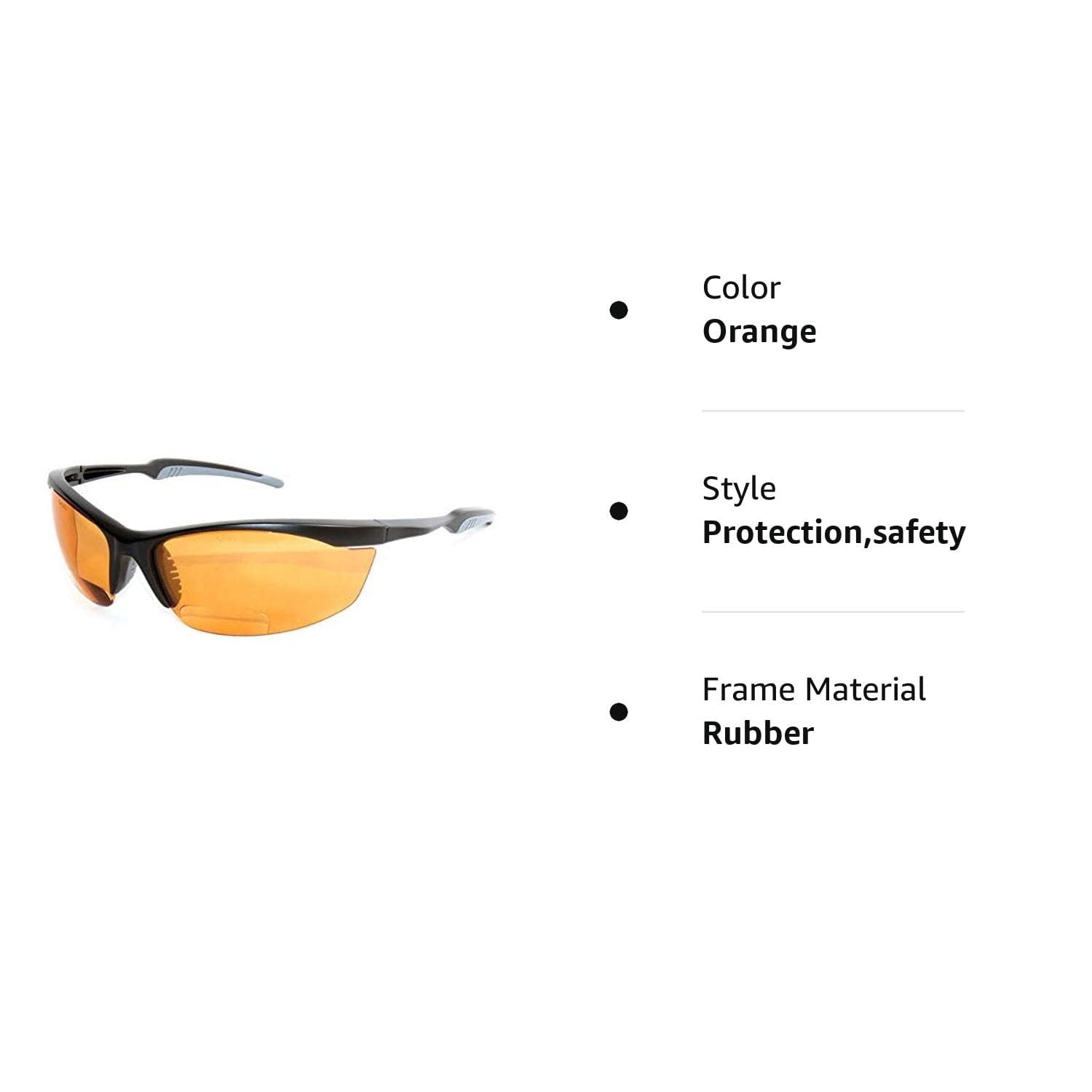 ARMITAGE Gafas bifocales de seguridad AMB-610777 (+2.00, naranja), gafas protectoras, policarbonato, gafas protectoras de lectura con aumento para hombres y mujeres