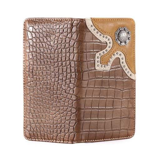 Montana West Western Wallet for Men Long Bifold Wallet with Card Slots RFID Blocking Cowboy Vintage Checkbook Wallet Gift for Men - Image 6