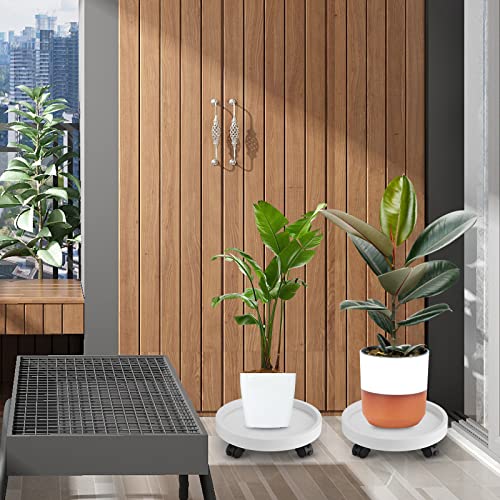 Maxurry Plant Caddy Heavy Duty 13Inch Plastic Round 2Pack Plant Dolly With Lockable Wheels Plant Stand Mover Indoor Outdoor For Planter Flower Potted Displaying  thumb #5