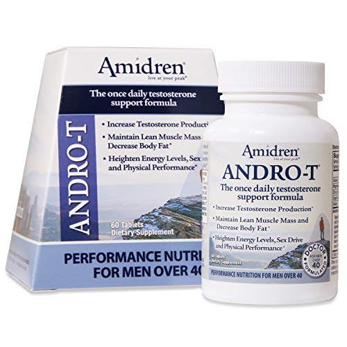 Amidren Andro-T Natural Testosterone Booster and Male Enhancement Formula, Increase Lean Muscle, 60 Tablets