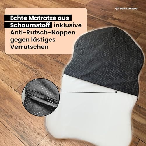 Wahre Tierliebe® Hundebett Relax - Das Original mit echter Matratze - waschbar, Hundekissen, Hundekorb, Flauschiges Hundebett für große, mittelgroße & kleine Hunde