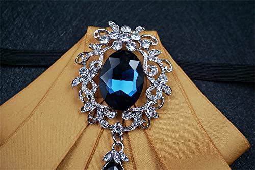 Dgtopaz Gold Bow Tie For Men Shirt Dress Up Neck Tie Set Groom Wedding Party Shirt Rhinestone Bowtie Elastic Suspenders Braces (Gold) #TOP5