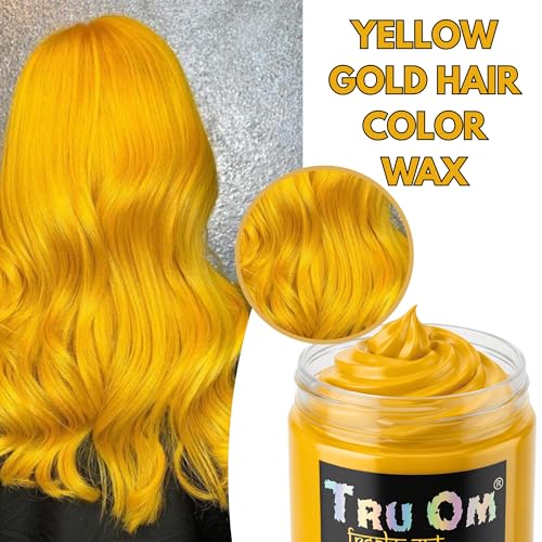 Image of Temporay Hair Color Wax | Metallic Shine | For Men & Women | DIY Instant Hair Color | Temporay Color 1 Day 1 Wash | No Ammonia, Bleach & Damage | Golden - 100 gram