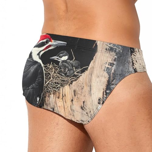 Pileated Woodpecker Men's Swim Brief Sexy Bikini Swimwear Swimsuit Trunks Bathing Suits3
