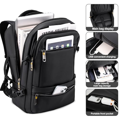 Travel Backpack for Men, Laptop Backpack Flight Approved, Waterproof Carry On Backpack with USB Port For Travel3