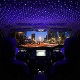 USB Star Projector Night Light, Car Mini LED Star-Ceiling Light Adjustable Romantic Violet Blue...