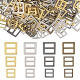 Gtziqa 120 Pcs Sewing Mini Slider Tri-Glide Buckles, 8 mm 10 mm 12 mm Metal Slide Buckle Webbing Strap Adjustable Buckle Fasteners Belt Adjuster DIY Accessories for Purse Bag Backpack, 4 Colors
