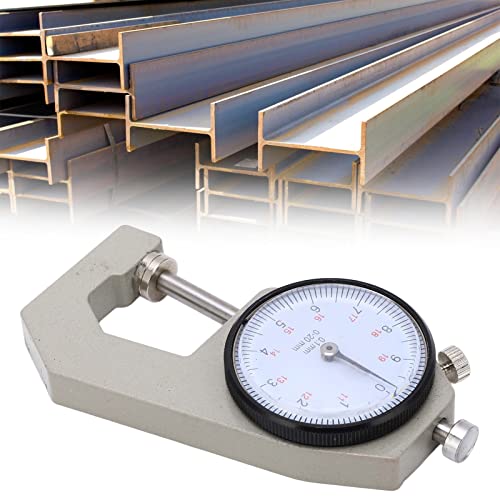 Calibrador de espesores con dial, graduación de 0,1 mm, yector plano, lectura en milímetros, portátil, para joyería, cuero, cartón y papel (cabeza plana, rango 0-20 mm) miniatura 5