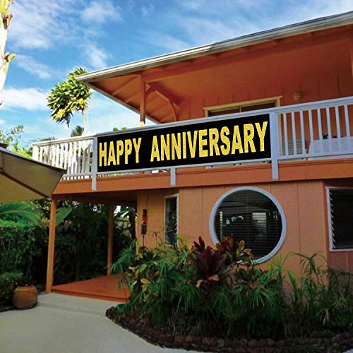 image for Belrew Large Happy Anniversary Banner, Wedding Anniversary Party Suppl