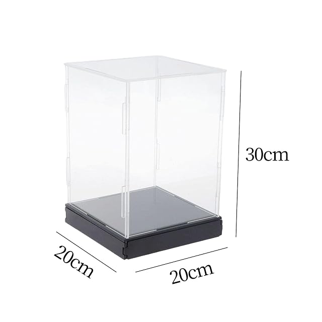 Foto 7 de 7 de Caja expositora acrílica con base negra para figuras en miniatura, coleccionables, vitrina de 20 x 20 x 30 cm