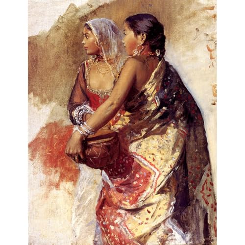 Poster Sketch Two Nautch Girls grand format avec finitions d'art
