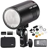 【Godox正規代理店】Godox AD100Pro ポケットフラッシュストロボ 100W TTL 2.4G 1/8000 HSS 高速同期 2600mAhリチウムイオンバッテリー 360フルパワー 丸型フラッシュ コンパクト Godox AK-R1セット付き [並行輸入品]