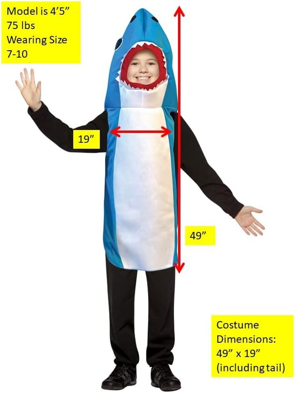 Rasta Imposta Ultimate Blue Shark Kids Costume Dress Up Playtime Imagination Costumes, Child Sizes 3-4 to 7-10 - Image 4