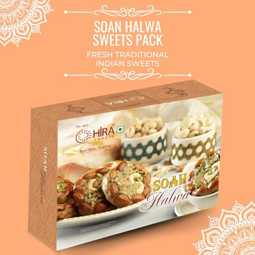 Image of Hira Sweets Soan Halwa (500g) | Made with Pure Desi Ghee | Traditional Indian Sweet | No Artificial Colors or Flavors | Ideal Festival Sweet Gift Pack for Loved Ones