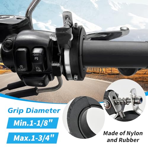 Image of Motorcycle Cruise Control Motorcycle Throttle Assist Lock with OEM Grips or Aftermarket Grips,1 1 /8 inch to 1 3 /4 inch Cruise Control Throttle Clamp Accessories for Harley 1990-2025