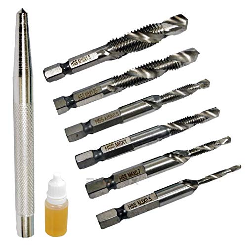 Amazon.co.jp: PHOENIX タップドリル 6本セット センターポンチ ドリル