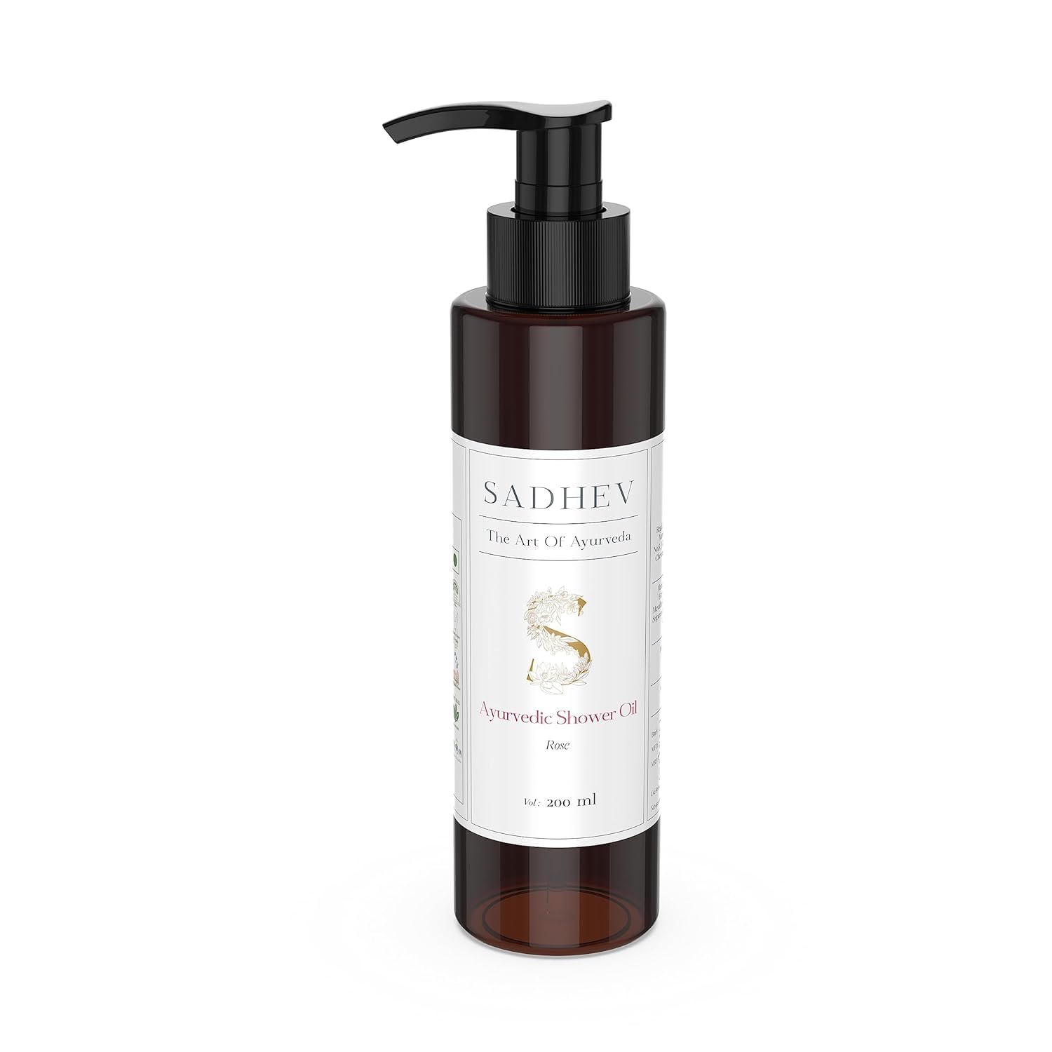 Sadhev Ayurvedic Rose Shower Oil For Hydration And Moistrization of Skin - 200 ml (Pack of 1) 1