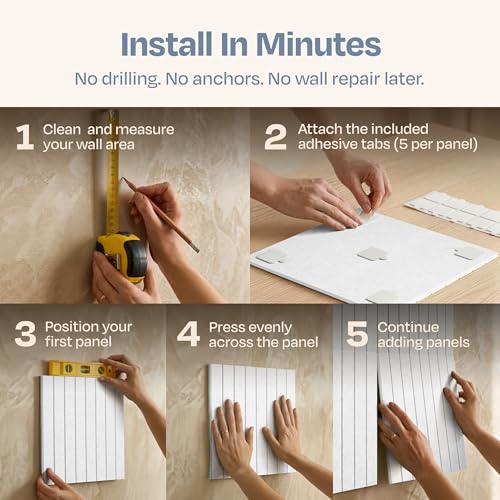 Image of X-Large Cork Board Alternative 12-Pack Felt Bulletin Board Thick and Decorative Pin Board for Home Office Walls 47.24 x 35.43 Inches with 72 Adhesive Tabs - [White]