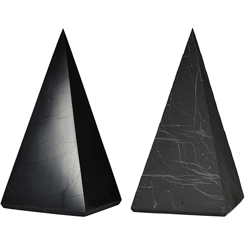 2 pcs Authentic Tall Shungite Pyramids Set 50 mm / 1.96
