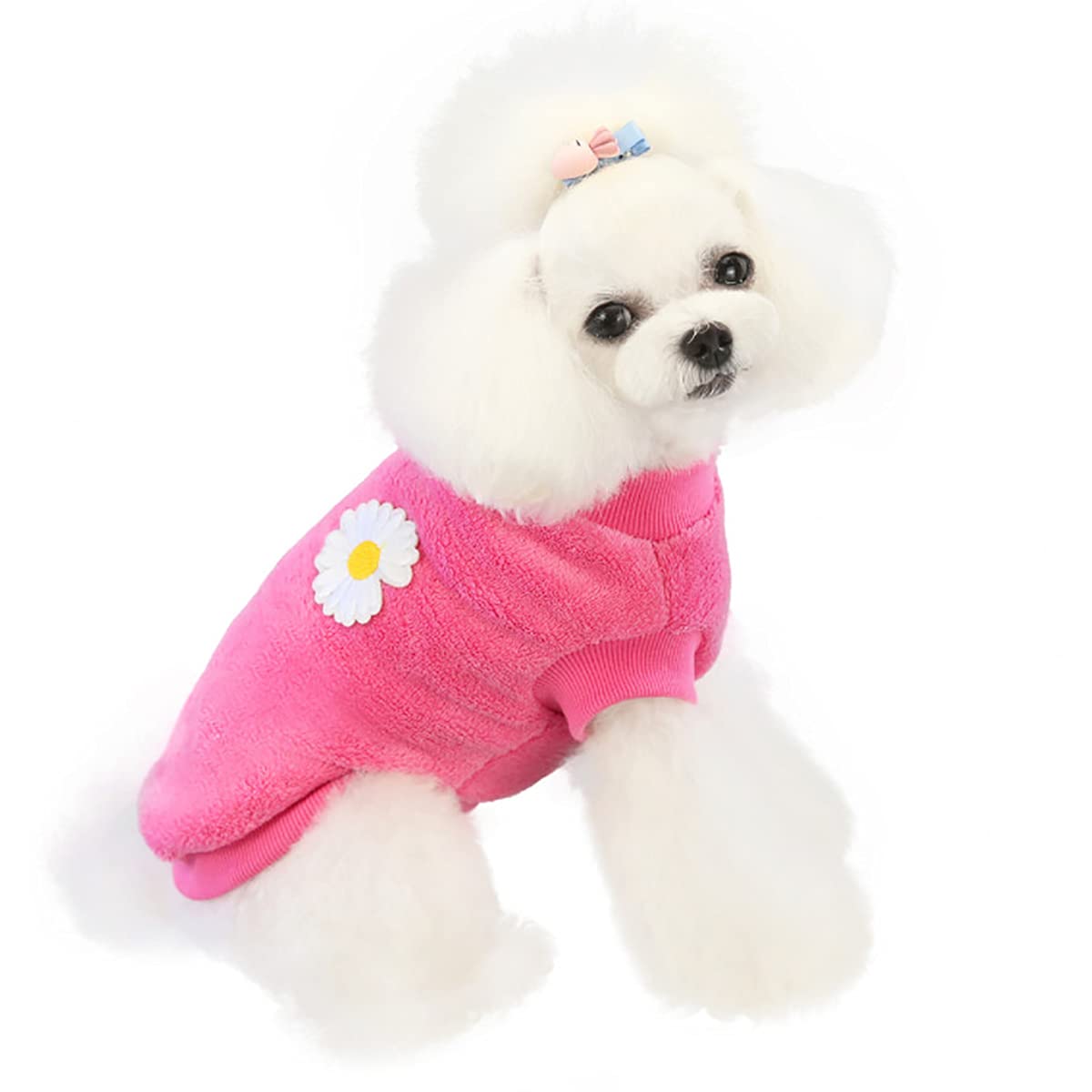 Cane Maglione Cane Vestiti in Pile Cane Maglione di Lana Inverno Caldo Sudore Camicia Fiore Pigiama Maglione in Pile per Piccolo Cane Gatto