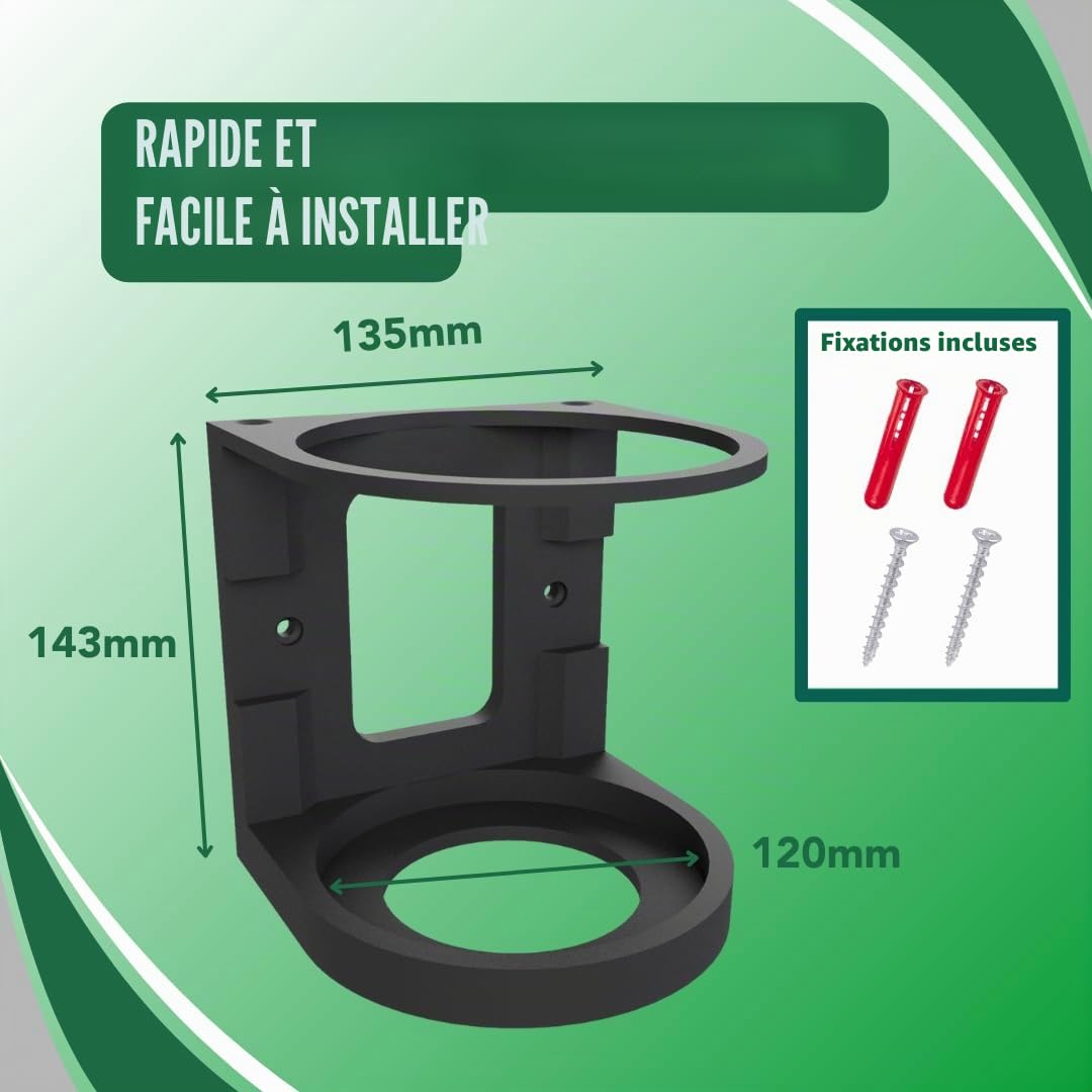 Support mural pour essuie-mains - Compatible avec la plupart des bacs à lingettes - 120 mm de diamètre - Impression 3D robuste - Antirouille, ultra robuste, facile à installer - Pour atelier