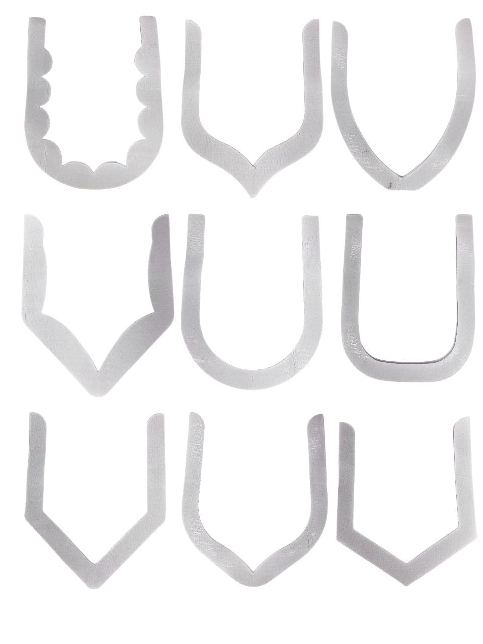 SHARUM CRAFTS Buckram Neck Design Set – 36 Pcs White Bukram Gala for Sewing, Tailoring, Neck Pasting, Fusing & Fashion Designing Projects-image-7