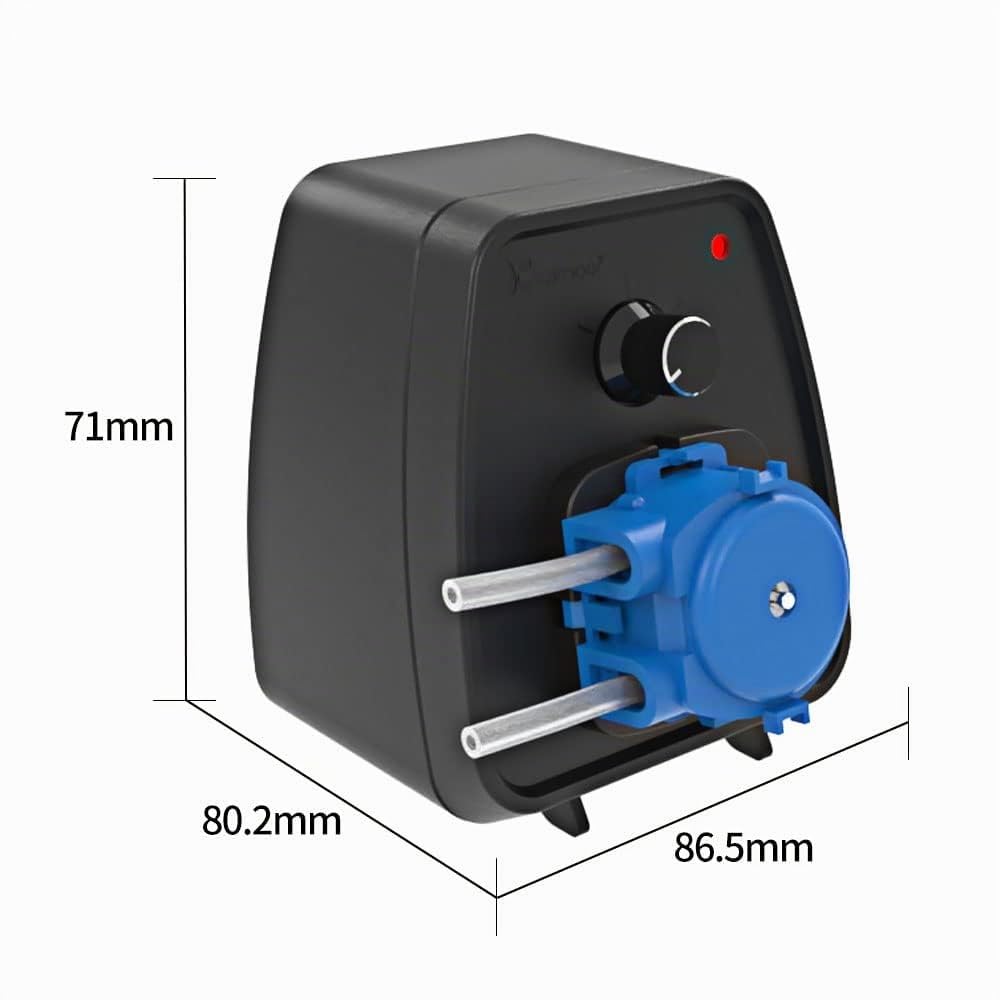 Kamoer KCP-X Mini pompe péristaltique 24V avec faible débit 19-65 ml/min | contrôlable pompe doseuse de liquide à vitesse réglable pour laboratoire d'aquarium avec adaptateur secteur tube en silicone