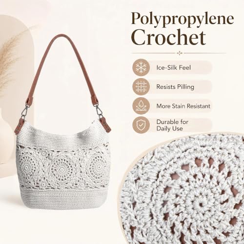 Image of Eiyye Boho Crochet Crossbody Bag Women Handmade Hobo Purse Large Tote Bag for Summer BeachTravel Daily Use
