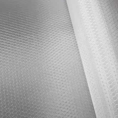 240gsm 2x2 Football Honeycomb Pattern Fabric Glass Carbon Blend Plating Silver Fabric， 40" inch / 100cm Width Lengh. (White, 1m x 4m)