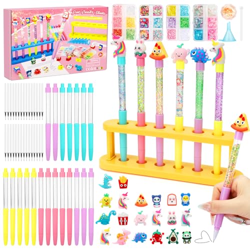Kit Fabbrica Penne Personalizzate Per Bambini – 18 Penne 4 Colori + 65 Accessori – Creativo 5-12 Anni