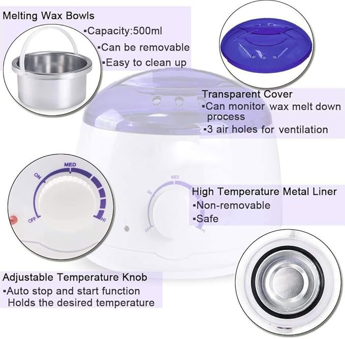 DARKFISH Warmer Hot Wax Heater For Hard, Strip And Paraffin Waxing - Women, 1 Count,Wax Warmer Hair Removal 1