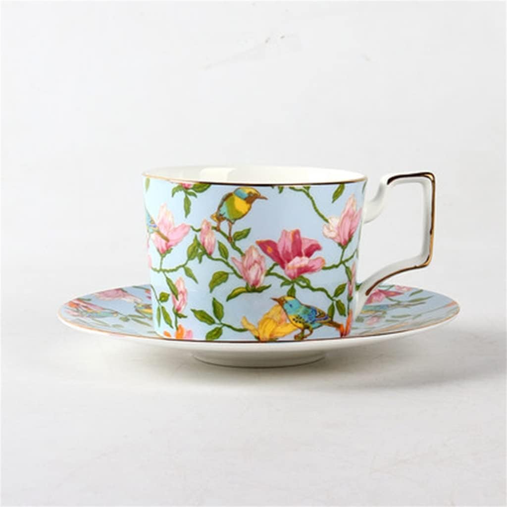 Fashion Ceramic Coffee Cup set European Large Capacity Elegant Red Quality Bone China TeaCup Disc(black-JoJo's Bizarre Adventure1)